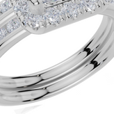 18ct White Gold Princess Cut 1.23 Carat tw of Lab-Grown Diamonds Ring and 18ct White Gold 0.35 Carat tw of Lab-Grown  Diamonds Band