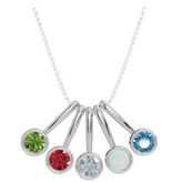 Personalised 5 Birthstones Pendant Set