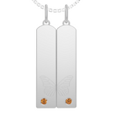 Personalised 2 Birthstones Pendants Set
