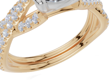 9ct Yellow Gold Round Cut 1.30 Carat tw of  Diamonds Ring and 9ct Yellow Gold 0.28 Carat tw of   Diamonds Band