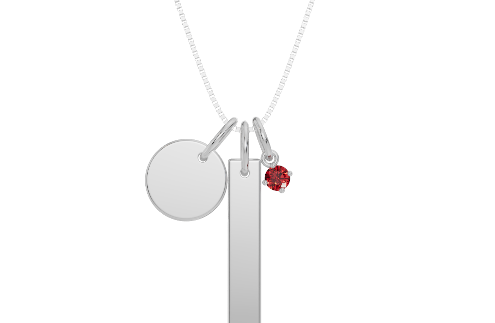 Personalised Birthstone Pendant Set