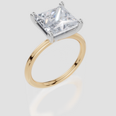 9ct Yellow Gold Princess Cut 4.00 Carat of Lab-Grown Diamond Ring