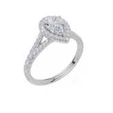 9ct White Gold Pear Cut 1.24 Carat tw of  Diamonds Ring