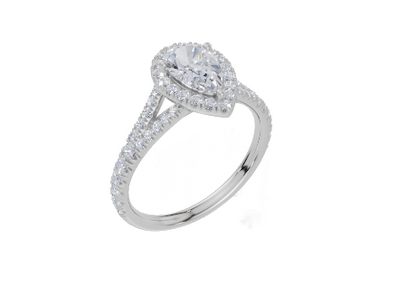 9ct White Gold Pear Cut 1.24 Carat tw of  Diamonds Ring