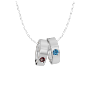 Personalised 2 Birthstones Ring Pendant Set