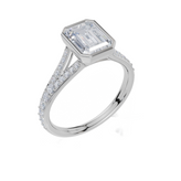 9ct White Gold Emerald Cut 1.83 Carat tw of  Diamonds Ring