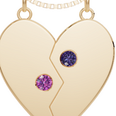 Personalised 2 Birthstones Break Pendant
