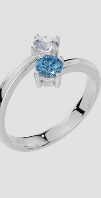 Personalised 2 Birthstones Ring
