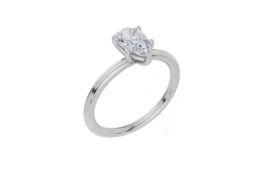 9ct White Gold Pear Cut 0.75 Carat of Lab-Grown Diamond Ring