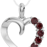 Personalised 6 Birthstone Heart Pendant