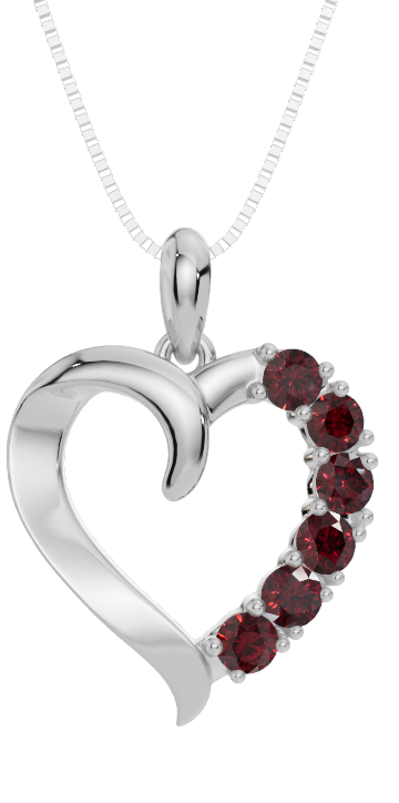 Personalised 6 Birthstone Heart Pendant
