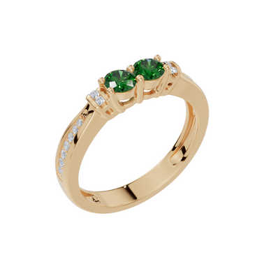 Personalised 2 Birthstones Ring