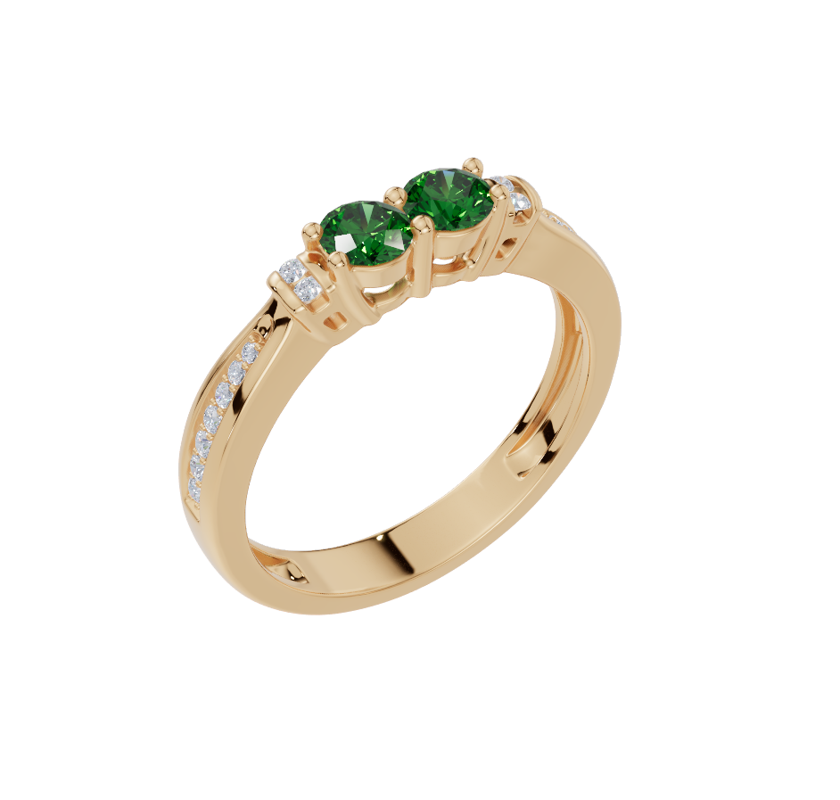 Personalised 2 Birthstones Ring