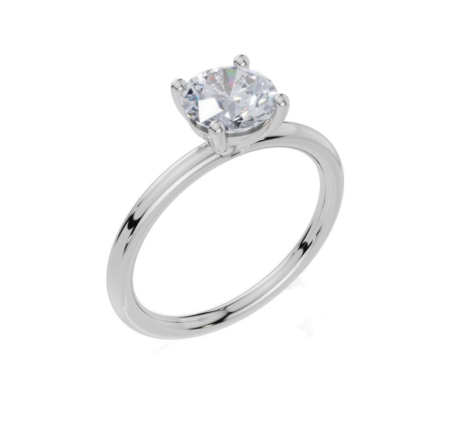 9ct White Gold Round Cut 1.00 Carat of Lab-Grown Diamond Ring