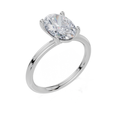 18ct White Gold Oval Cut 2.00 Carat of Lab-Grown Diamond Ring