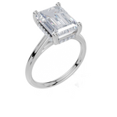 9ct White Gold Emerald Cut 4.10 Carat tw of Lab-Grown Diamonds Ring