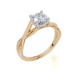 9ct Yellow Gold Round Cut 0.80 Carat tw of Lab-Grown Diamonds Ring
