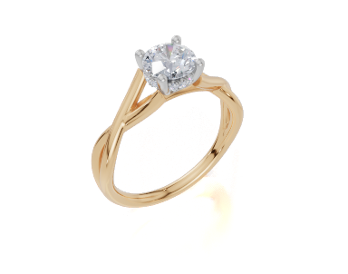 9ct Yellow Gold Round Cut 0.80 Carat tw of Lab-Grown Diamonds Ring