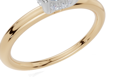 9ct Yellow Gold Round Cut 0.55 Carat tw of  Diamonds Ring