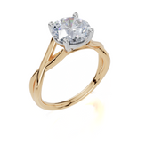 18ct Yellow Gold Round Cut 2.00 Carat of Lab-Grown Diamond Ring