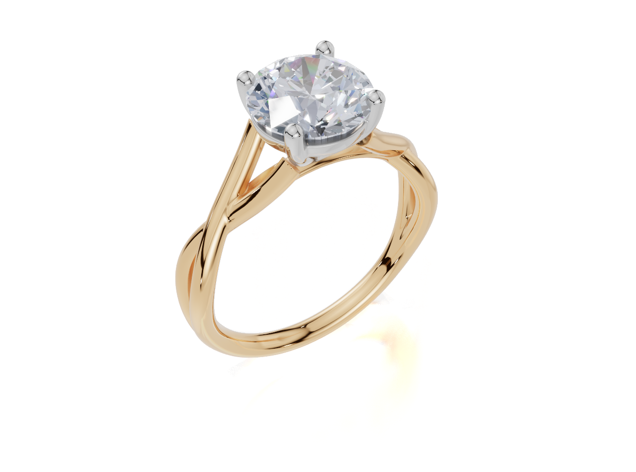 18ct Yellow Gold Round Cut 2.00 Carat of Lab-Grown Diamond Ring
