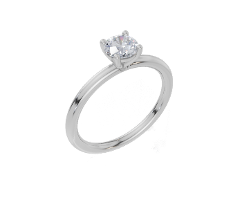 9ct White Gold Round Cut 0.50 Carat of Lab-Grown Diamond Ring