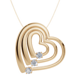 Personalised 3 Birthstones Multi Layered Heart Pendant