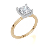 9ct Yellow Gold Princess Cut 1.58 Carat tw of Lab-Grown Diamonds Ring