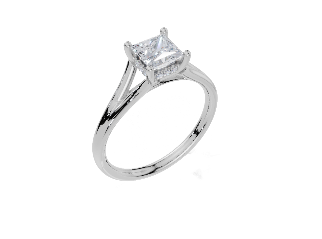 9ct White Gold Princess Cut 0.80 Carat tw of  Diamonds Ring