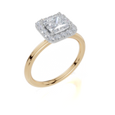 9ct Yellow Gold Princess Cut 1.24 Carat tw of  Diamonds Ring