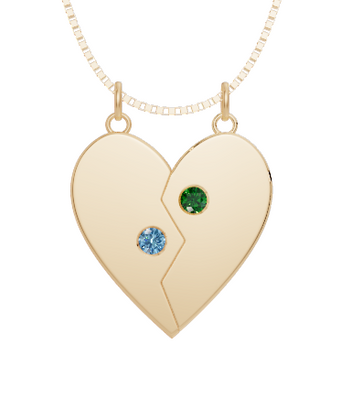 Personalised 2 Birthstones Break Pendant