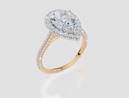 18ct Yellow Gold Pear Cut 2.62 Carat tw of Lab-Grown Diamonds Ring