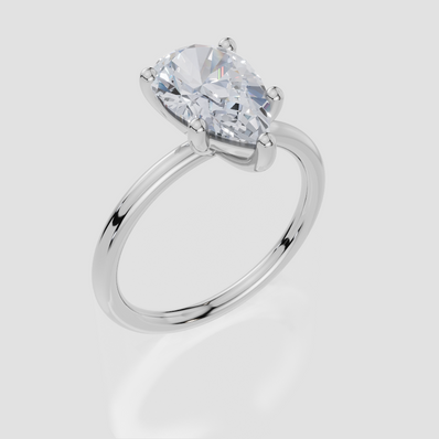 9ct White Gold Pear Cut 2.00 Carat of Lab-Grown Diamond Ring