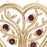 Personalised 5 Birthstones Heart Tree Pendant