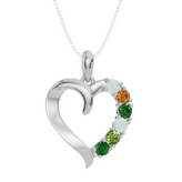 Personalised 6 Birthstone Heart Pendant