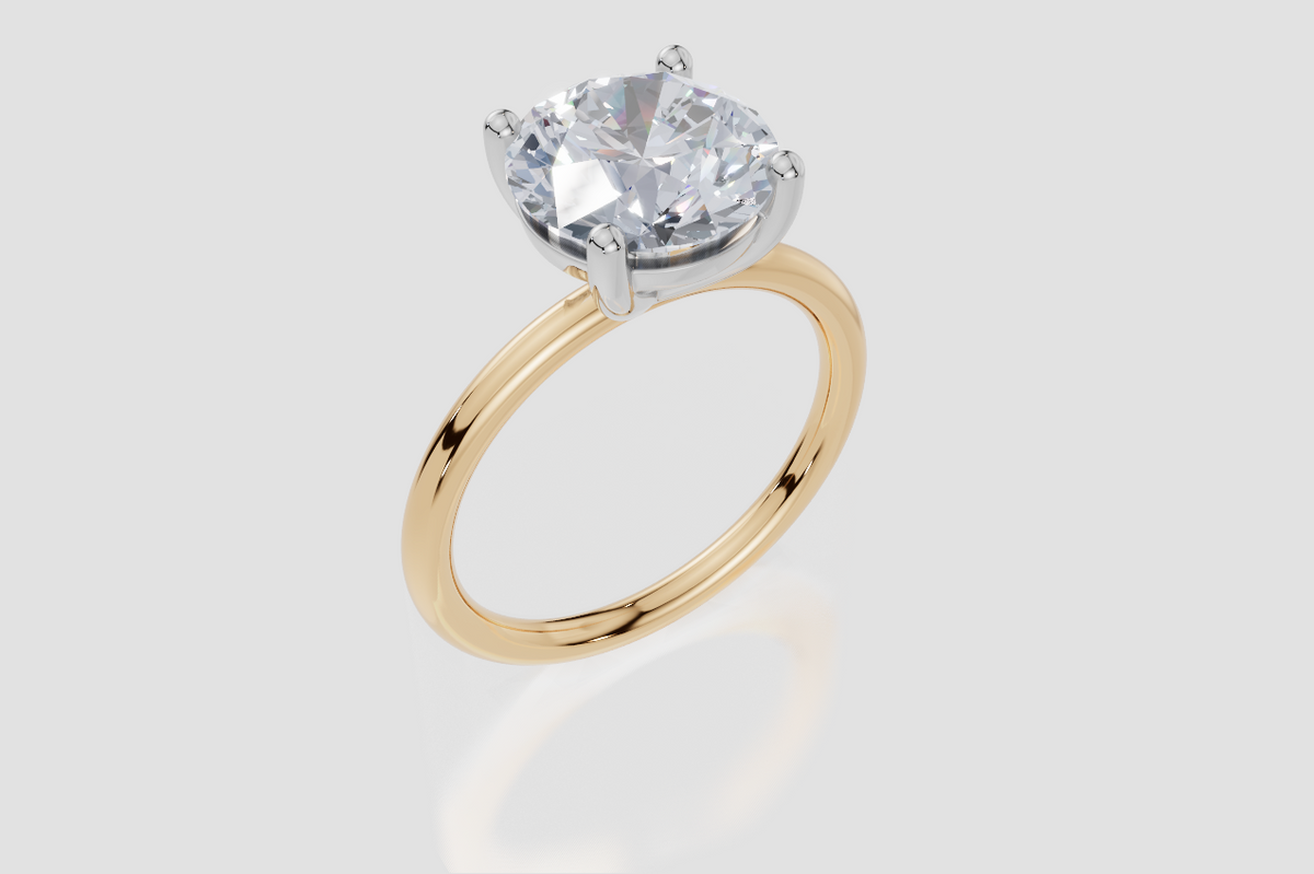 18ct Yellow Gold Round Cut 3.00 Carat of Lab-Grown Diamond Ring