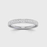 9ct White Gold with Princess Cut 1/4 CARAT tw of Diamonds Wedding Band