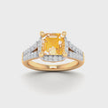 Celebration 18ct Yellow Gold Asscher & Round Cut 1.70 CARAT tw of Lab Grown Diamond Ring