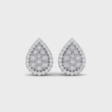 Sterling Silver Round Brilliant Cut 1/2 CARAT tw of Diamonds Pear Stud Earrings