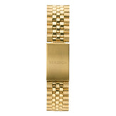 A gold-tone metal watch band with a rectangular brushed clasp engraved with the brand name 'SEKONDA', shown against a plain white background.