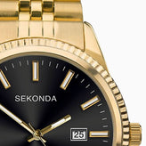 A close-up view of Sekonda Analogue Watch with Black Dial in Black 40mm SK1642