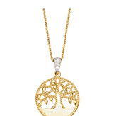 9ct Yellow Gold & Diamond Set Tree of Life Pendant