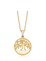 9ct Yellow Gold & Diamond Set Tree of Life Pendant