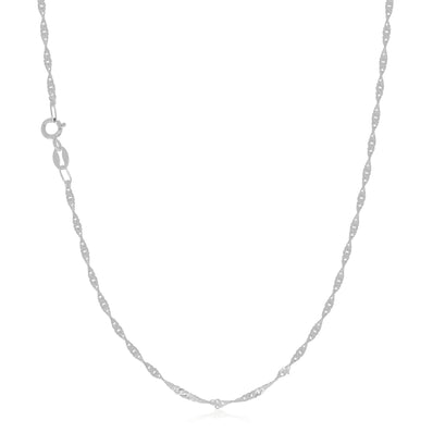 Sterling Silver 40cm Singapore Chain