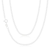 Sterling Silver 40cm Curb Chain Diamond Cut and Bevelled