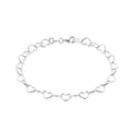 Sterling Silver 19cm Linked Hearts Bracelet