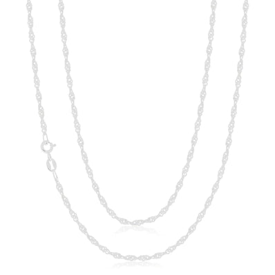 Sterling Silver 50 cm Singapore Twist Chain