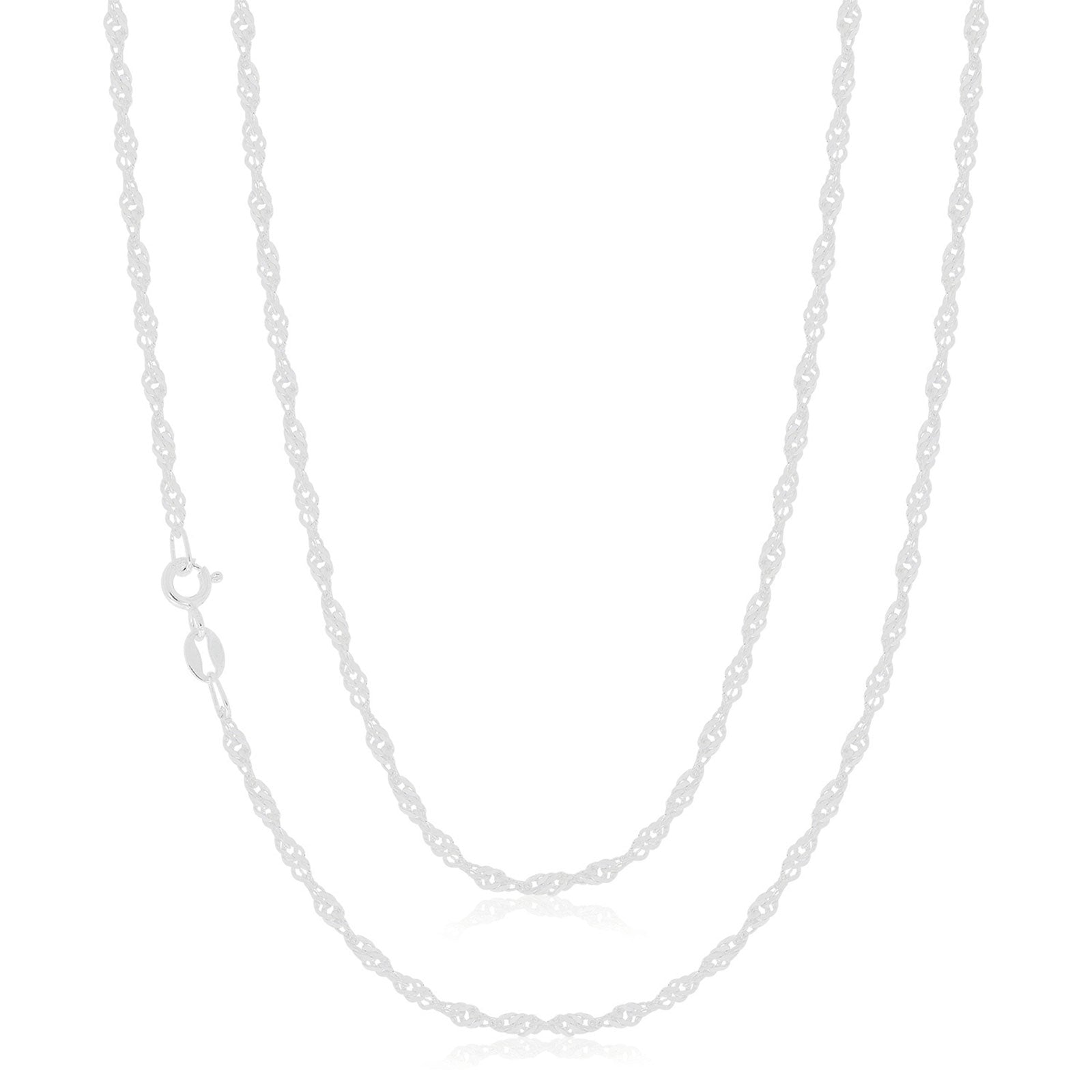 Sterling Silver 50 cm Singapore Twist Chain