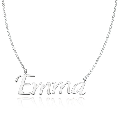 9ct White Gold 40 CM Personalised Name Necklace