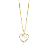 9ct Two Tone Gold Freshwater Pearl & Diamond Set Pendant